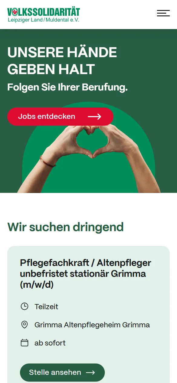 Jobportal volkssoli.de am Smartphone