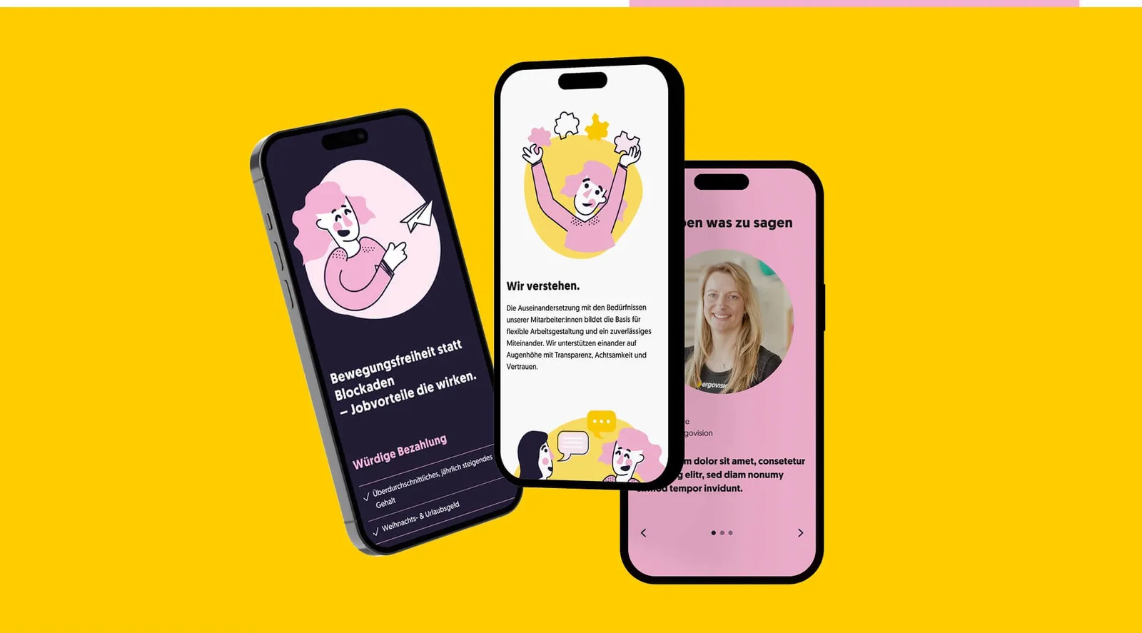 Karriereseite von Ergovision auf Smartphones