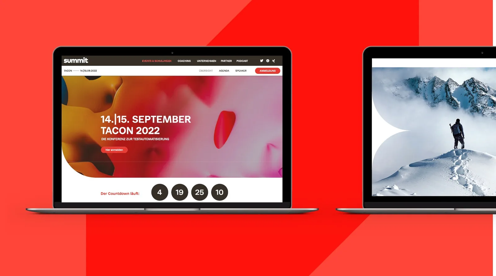 Website von summit auf Laptop