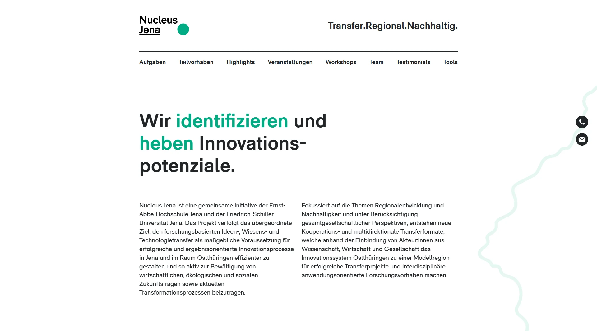 Startseite von nucleus-jena.de