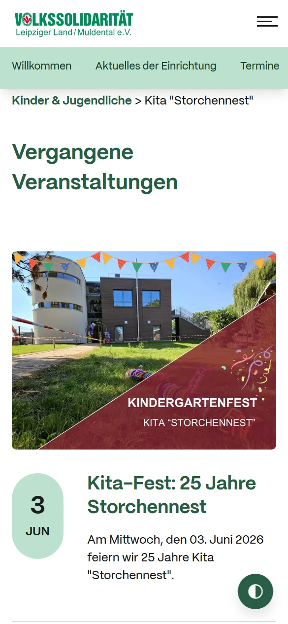 Veranstaltungen einer Einrichtung am Smartphone