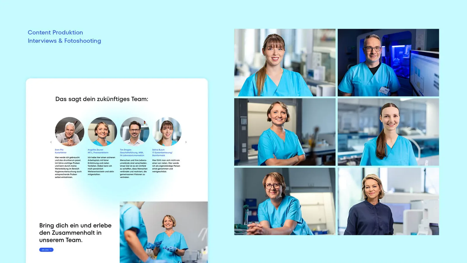 Interviews und Fotos aus der Content-Produktion