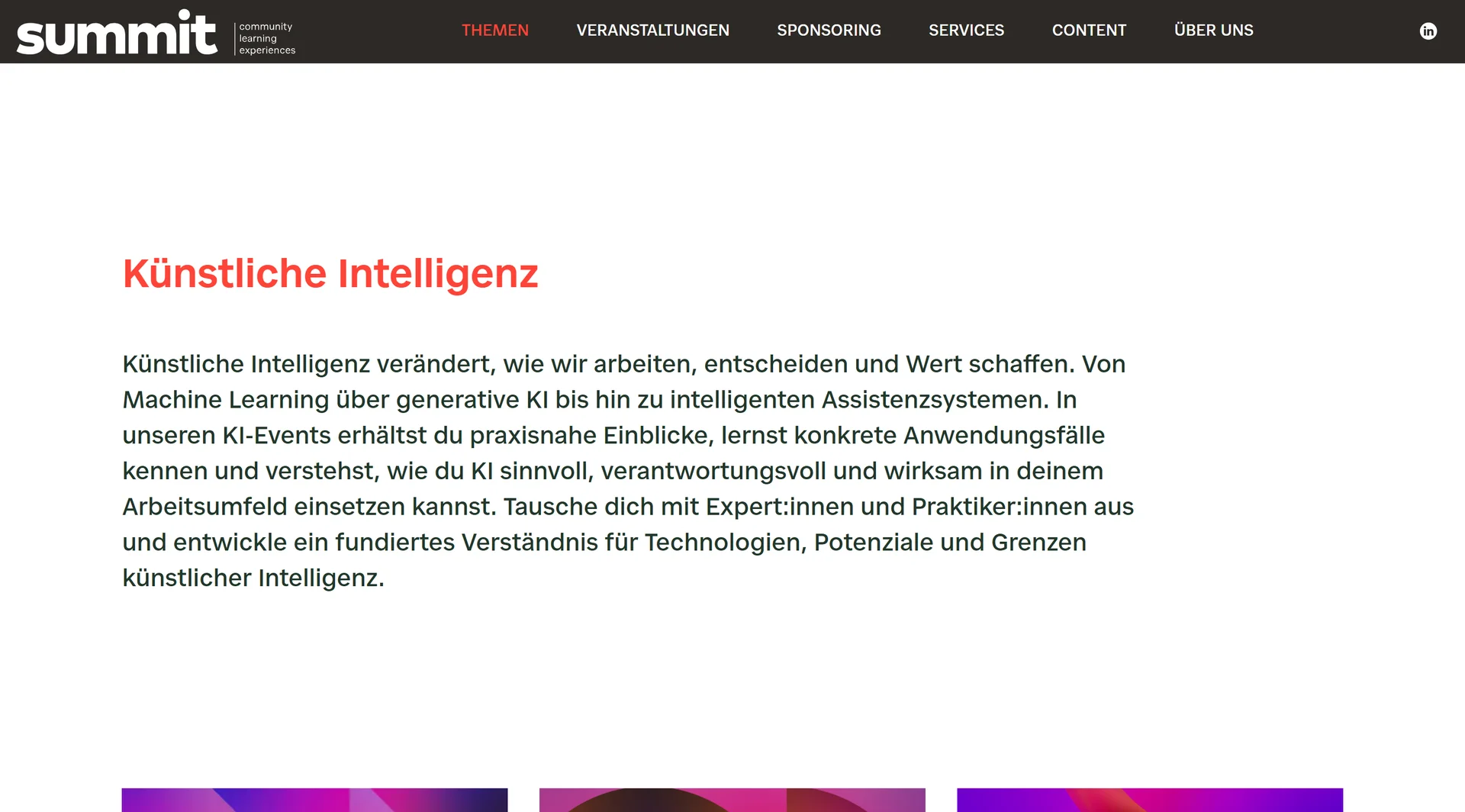Themenseite Künstliche Intelligenz auf summit-community.de